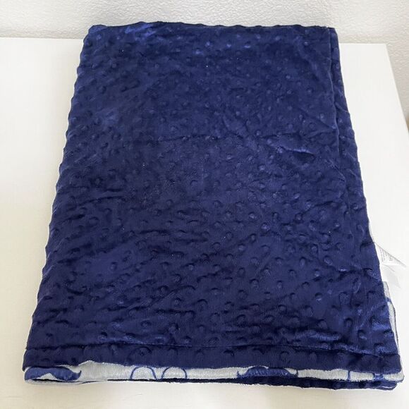 HB Hudson Baby Blanket Gray Blue Minky Dot Mustache Glasses Bow Tie Hats Lovey - Picture 8 of 12